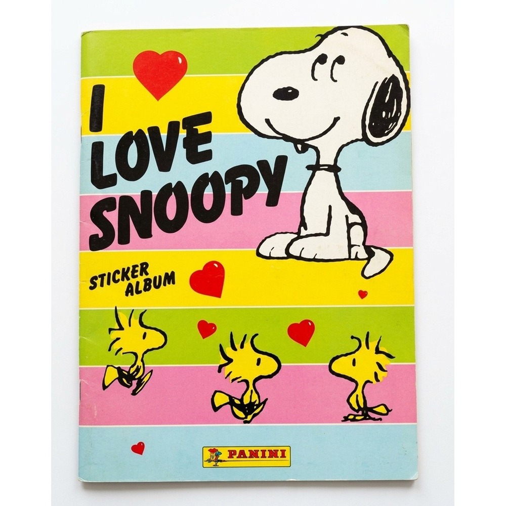 Panini I Love Snoopy Sticker Album, Original Stickers Packs Inside, 1986